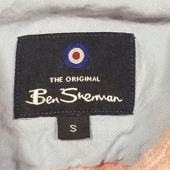 Ben Sherman Mens Small Linen Blend Shirt Long Sleeve Button Down Woven Pink - Picture 5 of 10